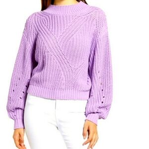 BP. Purple knit cable sweater